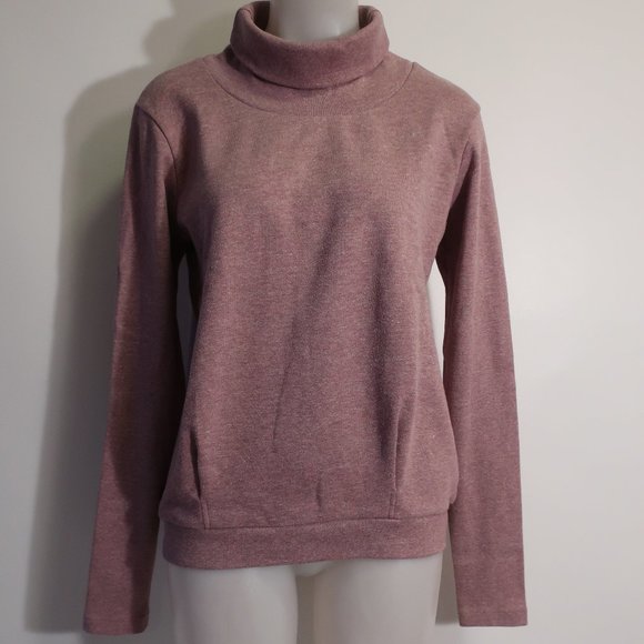 Womens Alo Yoga Mauve Pink Rolled Mock Neck Pullover Sweatshirt Top M * - Picture 2 of 8